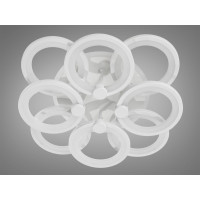 Біла люстра led кільця з дімером та LED підсвічуванням, 150W Diasha 8022/4+4WHLED3colordimmer