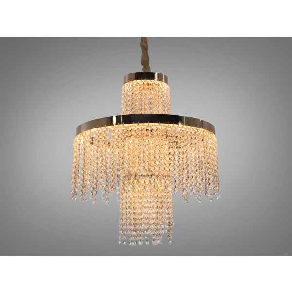 Підвісна кришталева світлодіодна люстра,110 Вт, золото Diasha 376-500GD