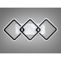 Біла LED люстра під стелю з пультом, підсвіткою та дімером, 75W Diasha A8160/2+1BKLED3colordimmer