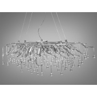 Елегантна кришталева люстра витягнутої форми, 10 ламп, хром Diasha 607-L900CH