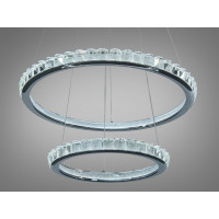 Підвісна LED люстра хром 185Вт 3 кільця з пультом Diasha 66081/600+400CH