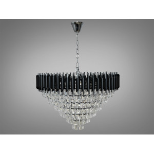 Чарівна кришталева люстра підвіс для вітальні, 15 ламп Diasha 9001-750BK+CH