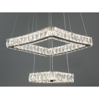 Заворожуюча кришталева світлодіодна підвісна люстра, 38W, хром Diasha 7223-2A/400+210HR