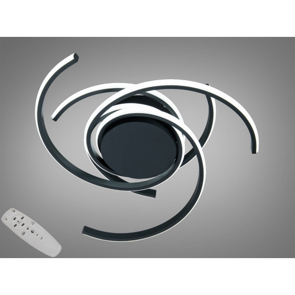 Стельова LED люстра 3 кільця 60Вт матовий хром Diasha 2557BKdimmer