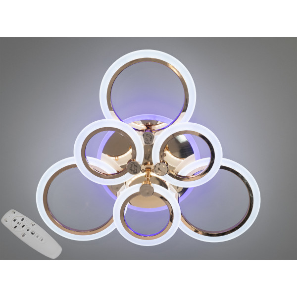 Стельова люстра з пультом, диммером і LED підсвічуванням, 110W, хром Diasha AD8022/3+3GLED3colordimmer