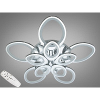 Лед люстра в спальню з пультом, димером і LED підсвічуванням, срібна Diasha 8059/5+5HRLED3colordimmer