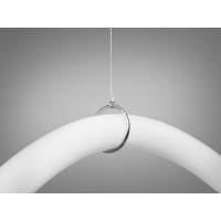 Унікальна офісна світлодіодна підвісна люстра Шланг, 28W, чорний хром Diasha SY9610-2500BHR