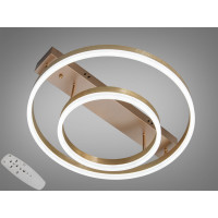 Стельова LED люстра чорна 60W пульт димер 2 кільця Diasha 2537Gdimmer