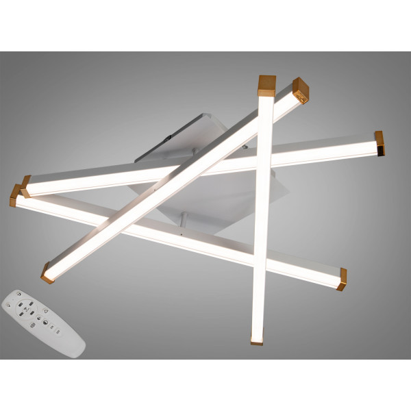 Стельова LED люстра чорна 60W пульт димер 2 кільця Diasha 2535WHdimmer