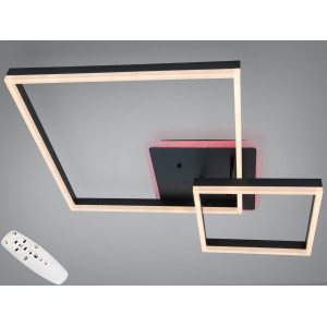 Стельова LED люстра чорна 84W димер пульт Diasha 2549BKLED3colordimmer