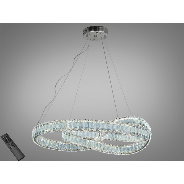 Люстра підвісна Diasha хром LED 92 Вт пульт 16 м² Diasha D8880/600CH