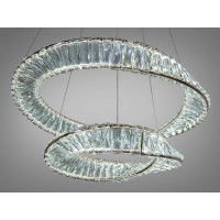 Кришталева світлодіодна люстра на тросах золото 110Вт Diasha 548/600+400G