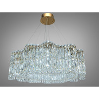 Підвісна кришталева люстра LED золото 125 Вт пульт Diasha 576/800G