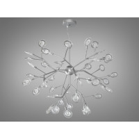 Люстра в зал 45 лампочки хром сатин Diasha 887-45CSL