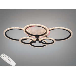 Люстра стельова Diasha чорна 6 кілець 105Вт димер Diasha A8180/6BKLED3colordimmer