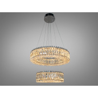 Підвісна кришталева світлодіодна люстра 85Вт хром Diasha 8693-600+400CH