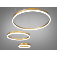 Світлодіодна підвісна люстра з комбінованим освітленням, 90Вт, золото Diasha D2485-600+400+200G