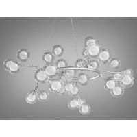 Люстра в зал 45 лампочки, хром сатин Diasha Y889-45BSL