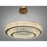 Кришталева люстра LED золото 105Вт пульт Diasha 575/600+420G