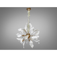 Декоративна підвісна люстра з фарфоровими елементами, 12 ламп, золото Diasha 7172-12PGD