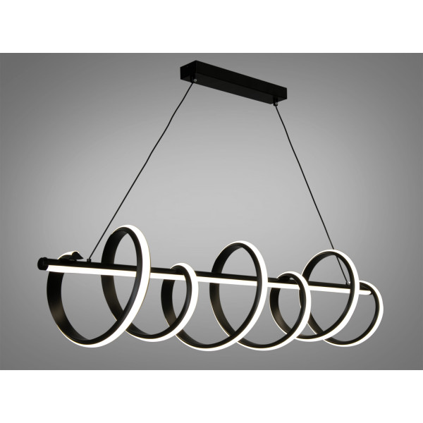 Авангардна підвісна світлодіодна люстра з пультом в кухню, 60W, чорна Diasha 2369-100BK