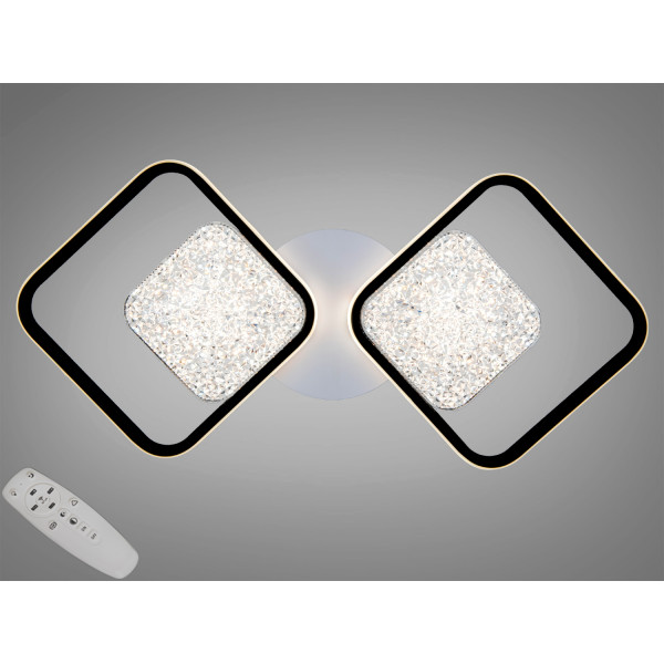 Люстра стельова Diasha LED біла чорна 130W димер Diasha 9099/2+2BK