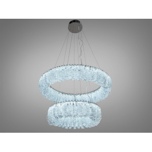 Підвісна кришталева світлодіодна люстра 85Вт хром Diasha 505-600+400CH