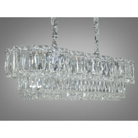 Люстра підвісна кришталева овальна хром 10xE14 78x28 см висота 75 см модель 310-800X300HR Diasha 310-800x300CH