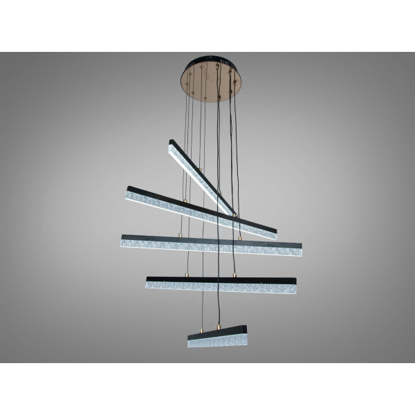 Підвісна LED люстра 5 ліній чорна 70 Вт з пультом Diasha SX1016/5BK