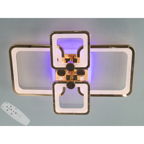 Плоска світлодіодна люстра з пультом, диммером, підсвіткою, 70W Diasha 8208/4GLED3colordimmer