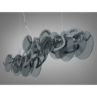 Ексклюзивна люстра підвіс з круглими скляними елементами, 7 ламп Diasha Y21053/L1000BK+HR