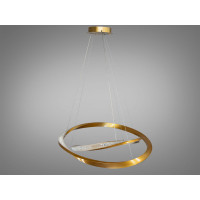 Дизайнерська підвісна світлодіодна люстра з пультом, 100 Вт, золото Diasha D2486-800+600G