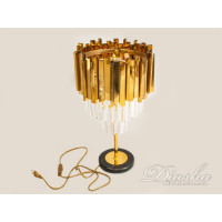 Настольная лампа светильник с абажуром из хрусталя Diasha 901-T-G