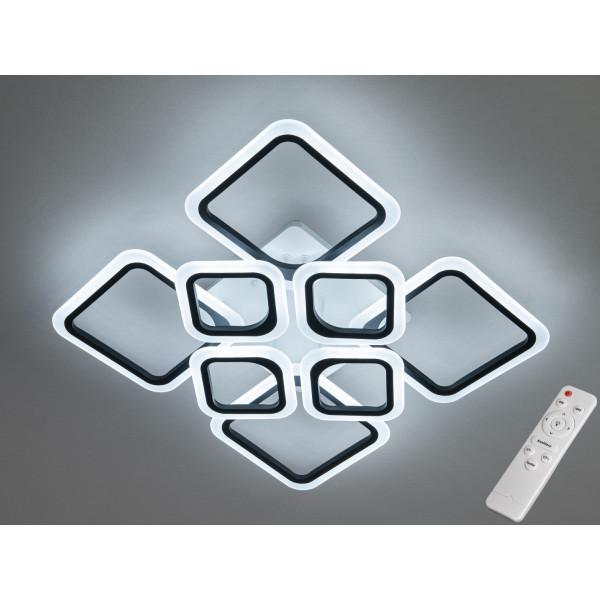 Світлодіодна люстра смарт світильник з ІЧ пультом та димером, 105W Diasha HA8060/4+4BK