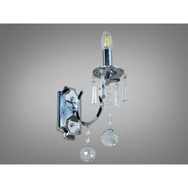 Стильне, строге, якісне однорожкове бра в класичному стилі, колір-хром Diasha 4319/1HRW-N