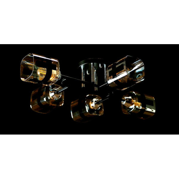 Люстра с плафонами  L6938B/5 (BLK+CR) Splendid-Ray
260801