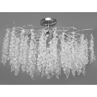 Сучасна алюмінієва кришталева люстра "Гліцинія",  9 ламп, хром Diasha A603-800CH