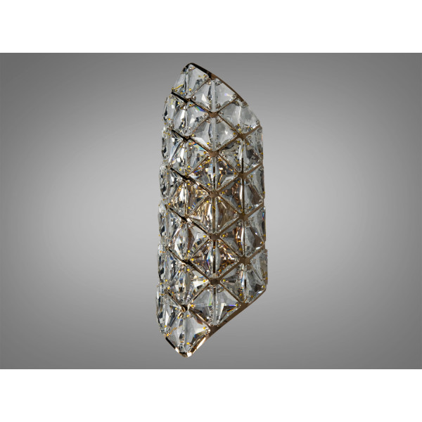 Елегантне класичне бра з кришталю під дві лампи, золото Diasha 9130-B420GD Елегантне класичне бра з кришталю під дві лампи, золото Diasha 9130-B420GD