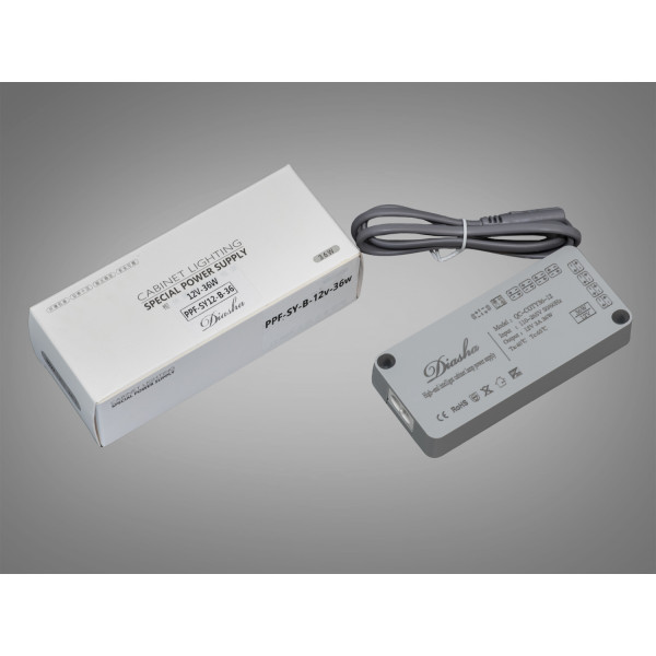 Тонкий керований блок живлення 12В, 36Вт, 3А Diasha PPF-SY-B-12v-36w