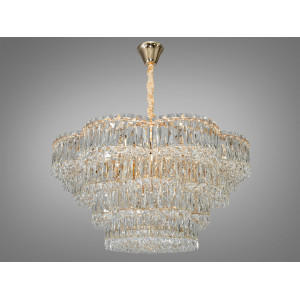 Шикарна підвісна кришталева люстра золотого кольору на 17 ламп Diasha 310-750GD