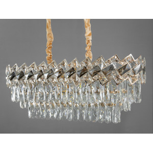 Унікальна підвісна кришталева люстра овальної форми,14 ламп, золото Diasha 6309-800x300SGD