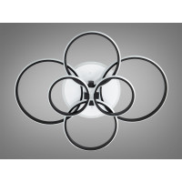 Стельова люстра Diasha чорна 6 кілець пульт LED Diasha 2526/6BKLED3colordimmer