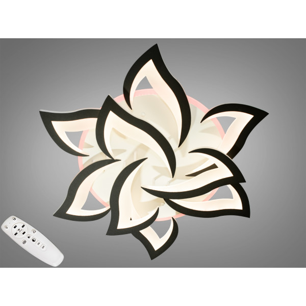 Гармонійна стельова LED люстра з пультом, 115W, чорна Diasha 8146/6+3BKLED3colordimmer