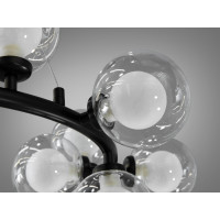 Ексклюзивна, солідна люстра-підвіс в стилі Loft - "Бульбашки" на 20 ламп, чорного кольору Diasha LQ7061/20BK