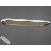 Розкішна підвісна світлодіодна люстра з пультом, 50W, золото Diasha D2489-900x300G