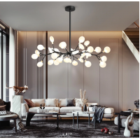 Люстра в зал декоративная Levistella 918LP447-45 BK+WH