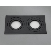 Здвоєний точковий світильник поворотний, серія "Аluminium", чорний Diasha PMR-201-S-2-BK