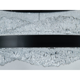 LED люстра підвісна чорна 140Вт 2 кільця пульт Diasha D8750/600+400BK