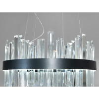 Сучасна підвісна кришталева лед люстра в хол, 90 Вт, люстра чорна Diasha 836/400PB