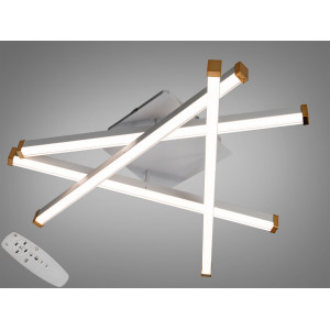 Стельова LED люстра чорна 60W пульт димер 2 кільця Diasha 2535WHdimmer